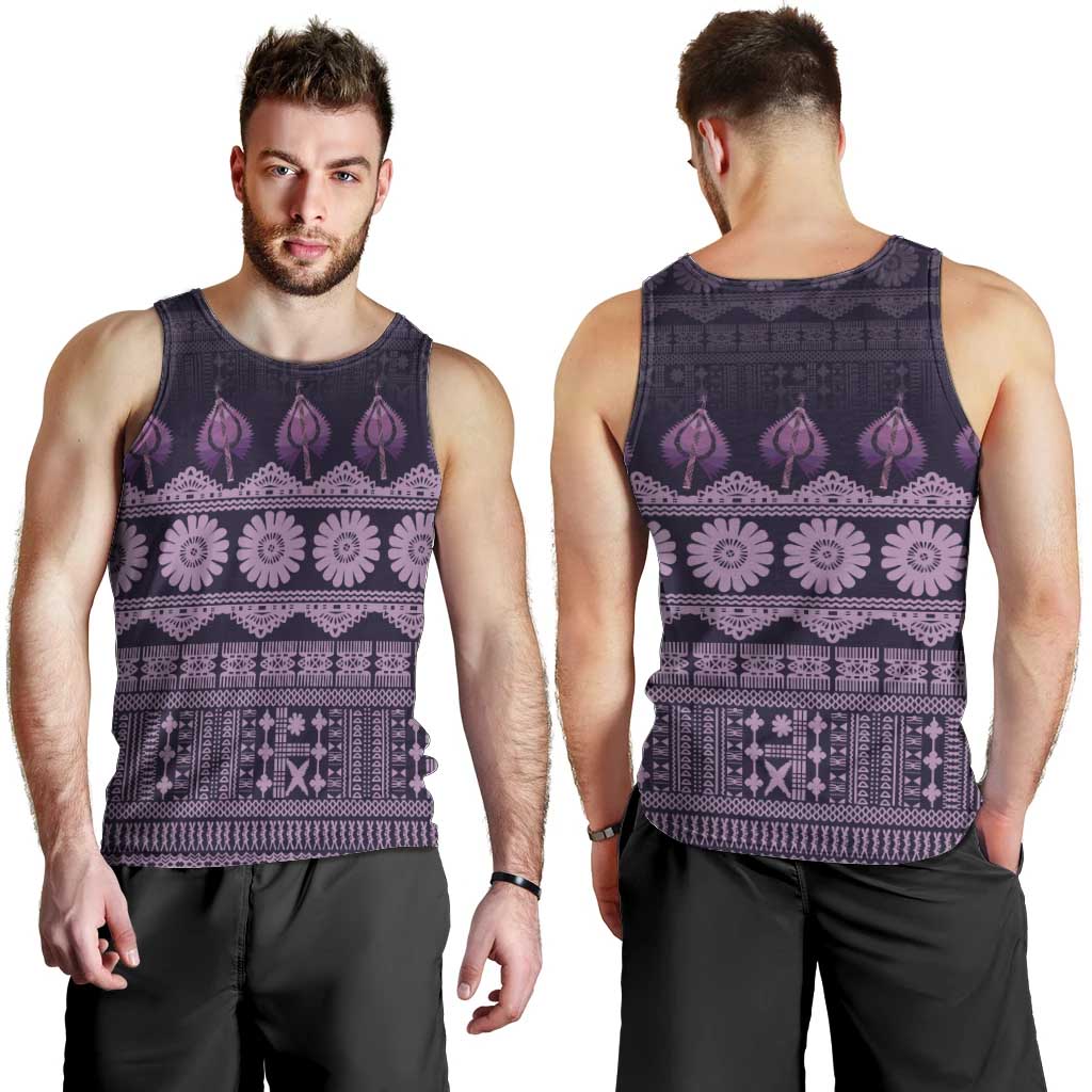 Bula Fiji Iri ni Meke Men Tank Top Lokaloka Fijian Masi - Polynesian Pride