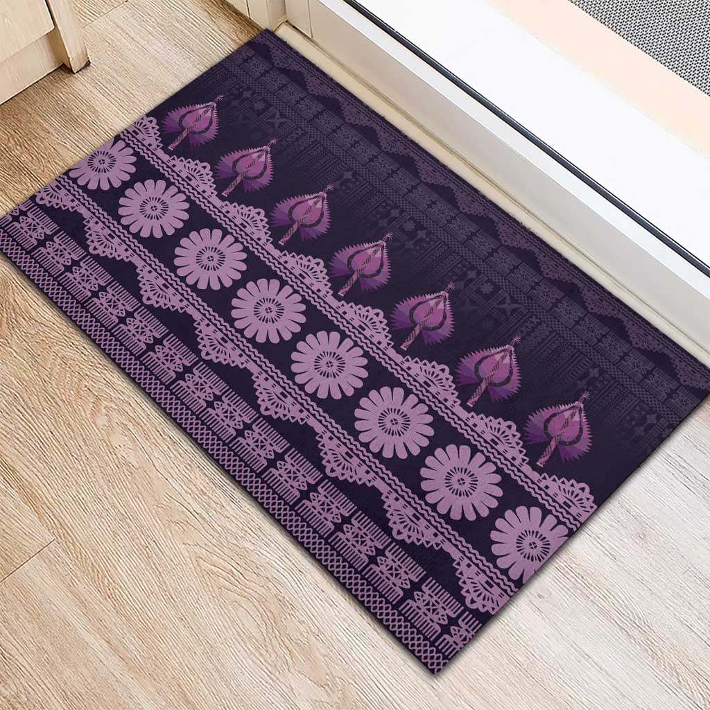 Bula Fiji Iri ni Meke Rubber Doormat Lokaloka Fijian Masi - Polynesian Pride