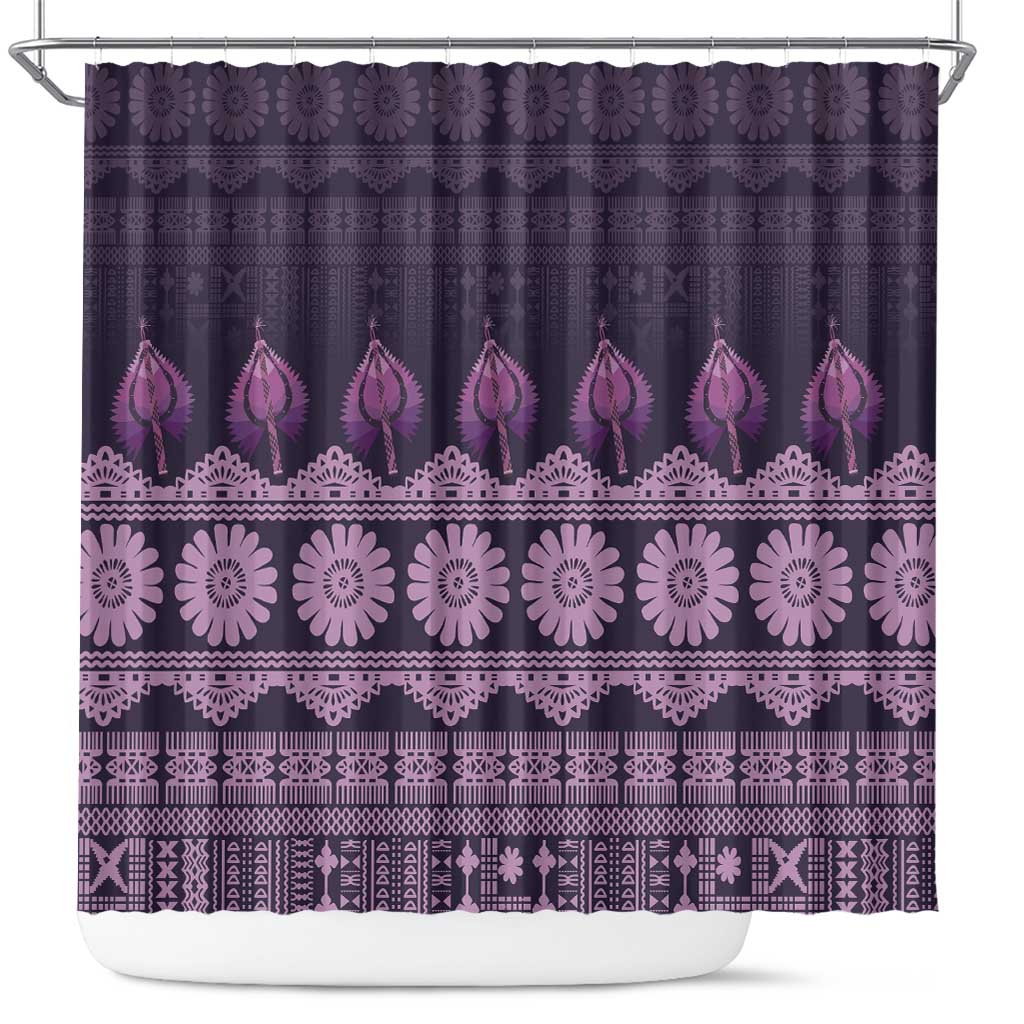Bula Fiji Iri ni Meke Shower Curtain Lokaloka Fijian Masi - Polynesian Pride