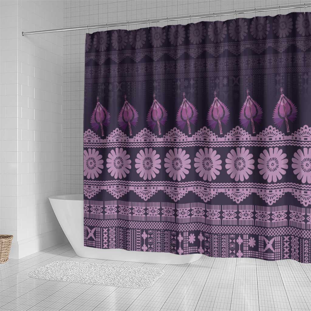 Bula Fiji Iri ni Meke Shower Curtain Lokaloka Fijian Masi - Polynesian Pride