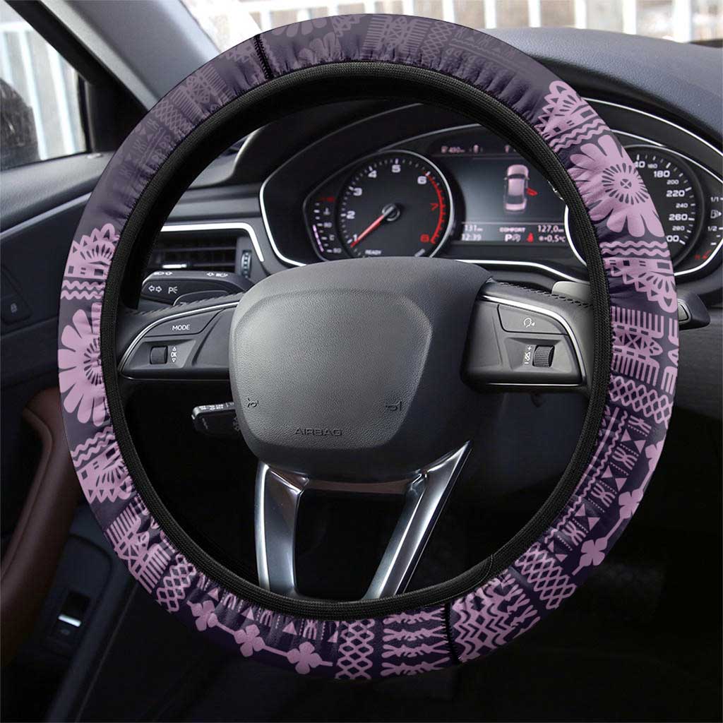 Bula Fiji Iri ni Meke Steering Wheel Cover Lokaloka Fijian Masi - Polynesian Pride