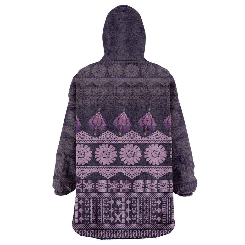 Bula Fiji Iri ni Meke Wearable Blanket Hoodie Lokaloka Fijian Masi - Polynesian Pride