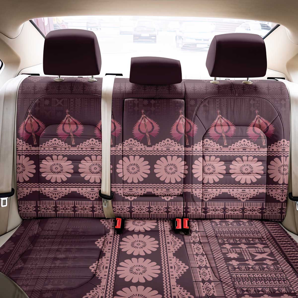 Bula Fiji Iri ni Meke Back Car Seat Cover Piqi Fijian Masi - Polynesian Pride