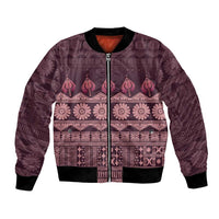 Bula Fiji Iri ni Meke Bomber Jacket Piqi Fijian Masi - Polynesian Pride