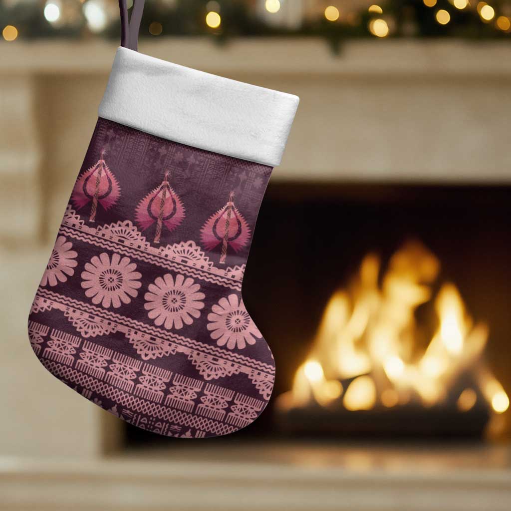 Bula Fiji Iri ni Meke Christmas Stocking Piqi Fijian Masi - Polynesian Pride