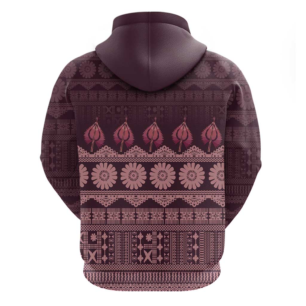 Bula Fiji Iri ni Meke Hoodie Piqi Fijian Masi - Polynesian Pride