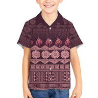 Bula Fiji Iri ni Meke Kid Hawaiian Shirt Piqi Fijian Masi - Polynesian Pride