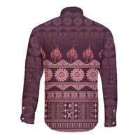 Bula Fiji Iri ni Meke Long Sleeve Button Shirt Piqi Fijian Masi - Polynesian Pride
