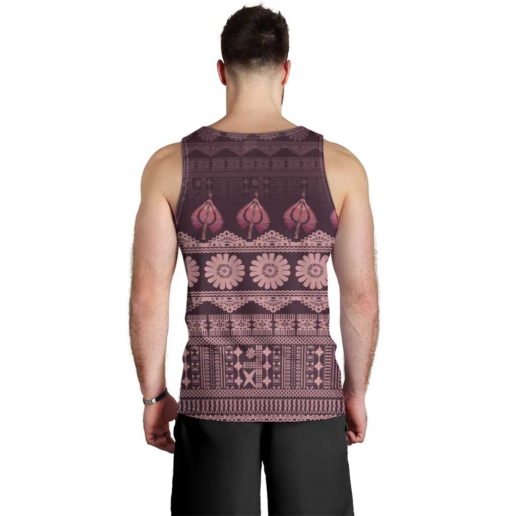 Bula Fiji Iri ni Meke Men Tank Top Piqi Fijian Masi - Polynesian Pride