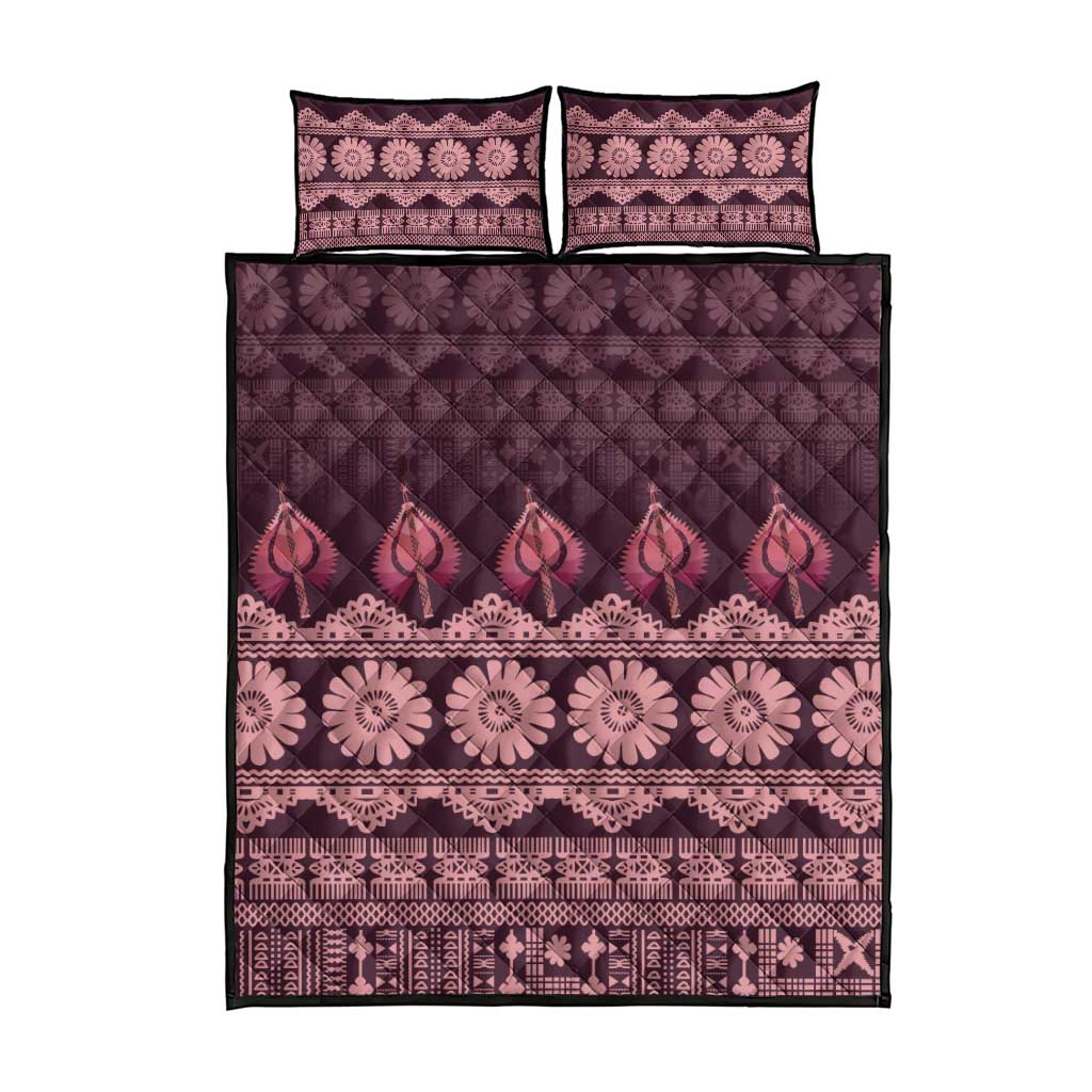 Bula Fiji Iri ni Meke Quilt Bed Set Piqi Fijian Masi - Polynesian Pride