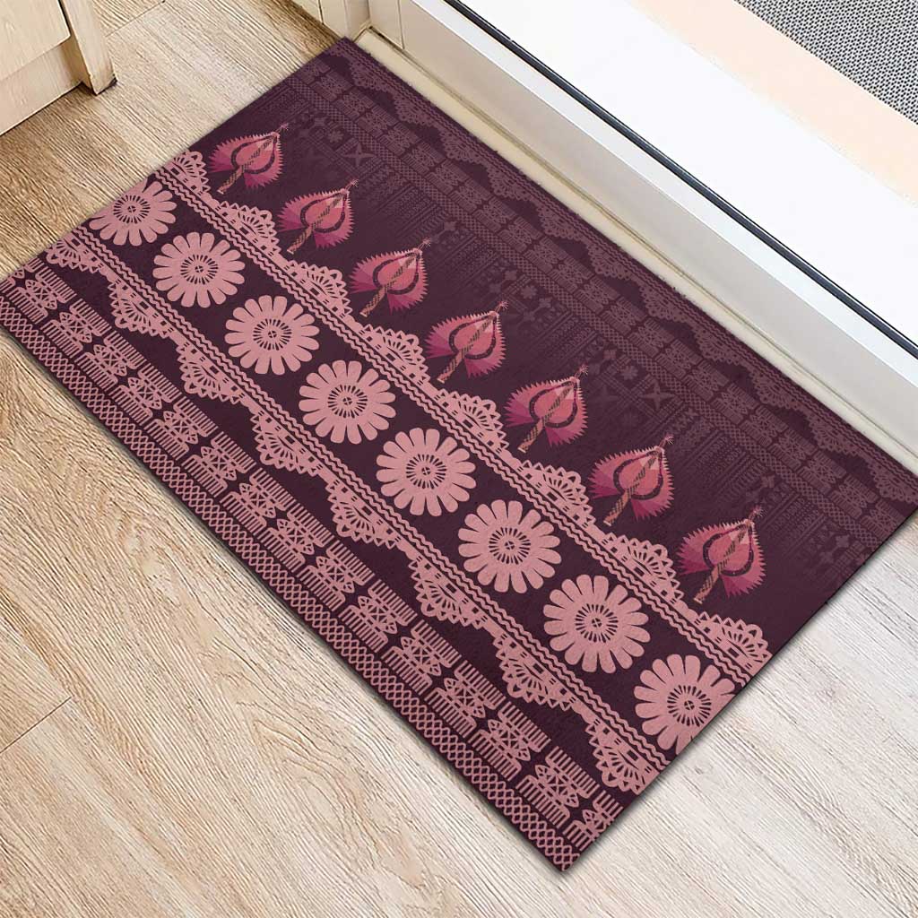Bula Fiji Iri ni Meke Rubber Doormat Piqi Fijian Masi - Polynesian Pride