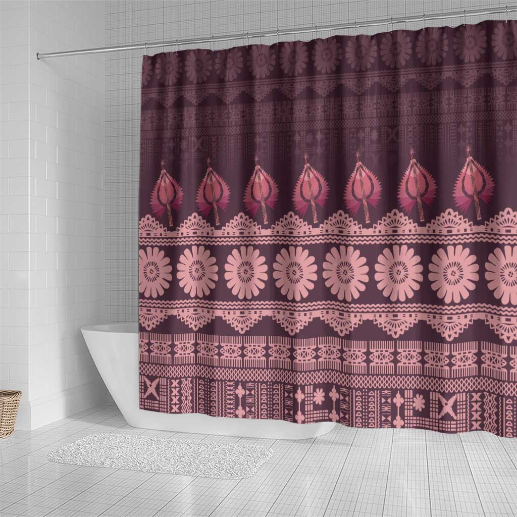 Bula Fiji Iri ni Meke Shower Curtain Piqi Fijian Masi - Polynesian Pride