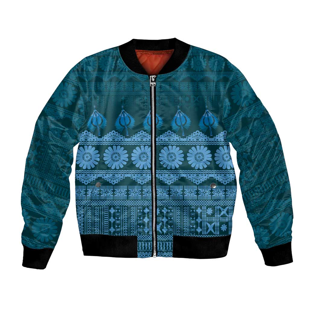 Bula Fiji Iri ni Meke Bomber Jacket Karakarawa Fijian Masi - Polynesian Pride