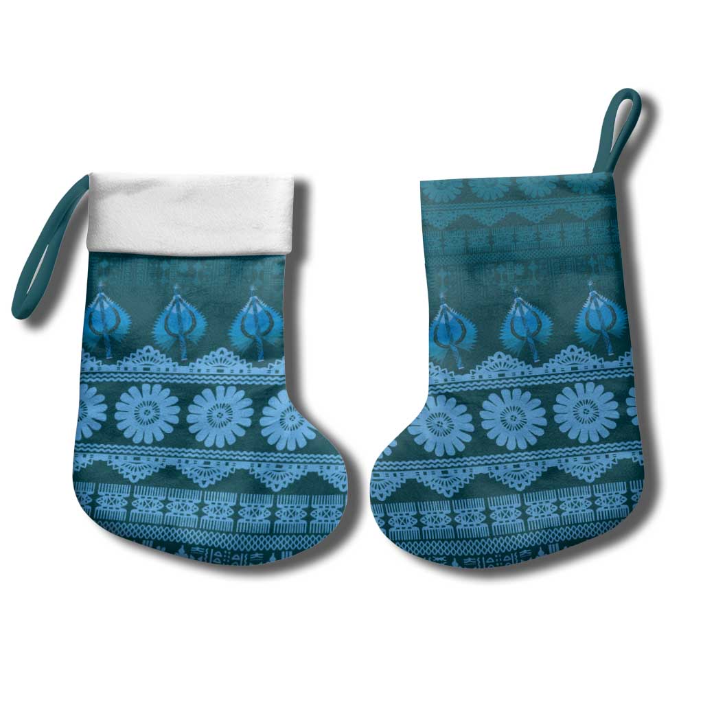 Bula Fiji Iri ni Meke Christmas Stocking Karakarawa Fijian Masi - Polynesian Pride