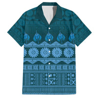 Bula Fiji Iri ni Meke Family Matching Off The Shoulder Long Sleeve Dress and Hawaiian Shirt Karakarawa Fijian Masi - Polynesian Pride