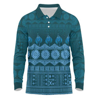 Bula Fiji Iri ni Meke Long Sleeve Polo Shirt Karakarawa Fijian Masi - Polynesian Pride