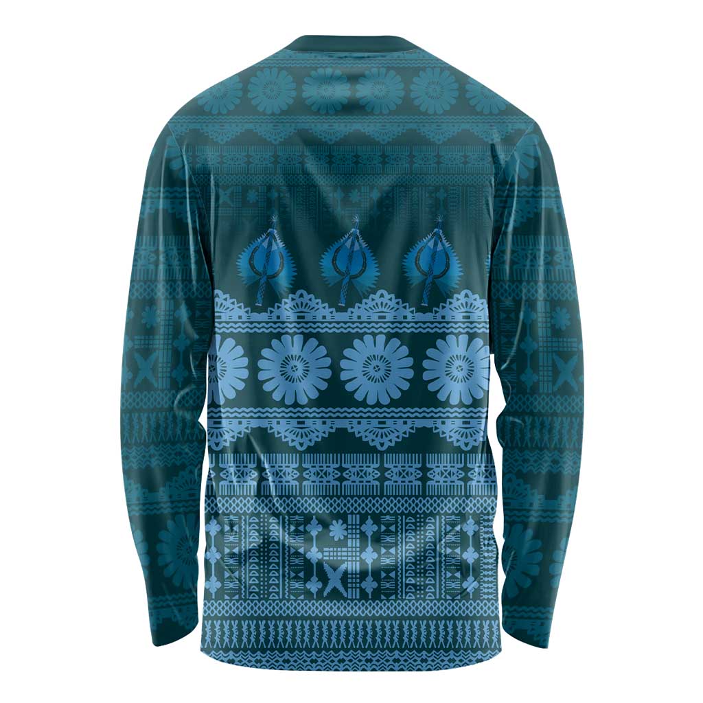 Bula Fiji Iri ni Meke Long Sleeve Shirt Karakarawa Fijian Masi - Polynesian Pride