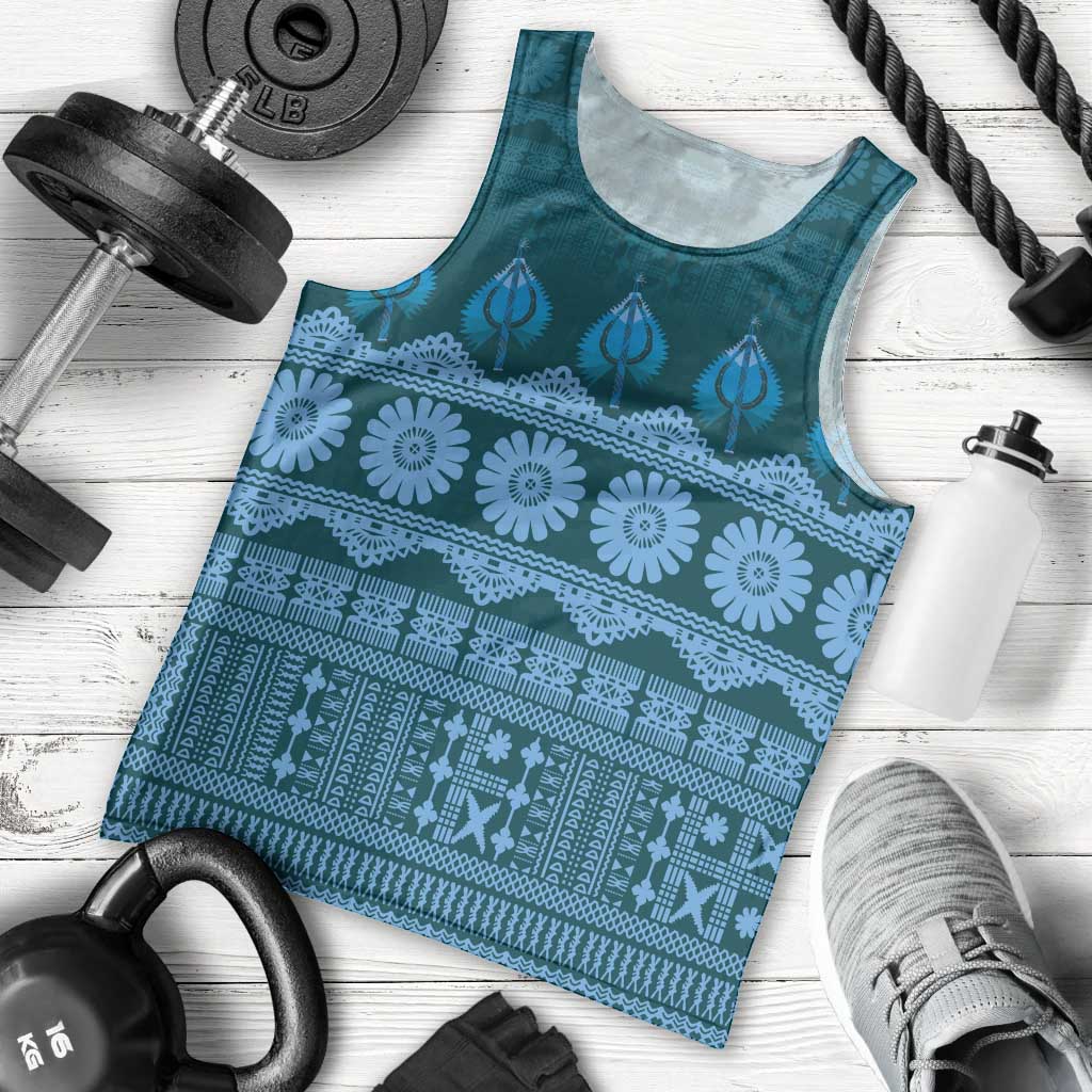 Bula Fiji Iri ni Meke Men Tank Top Karakarawa Fijian Masi - Polynesian Pride