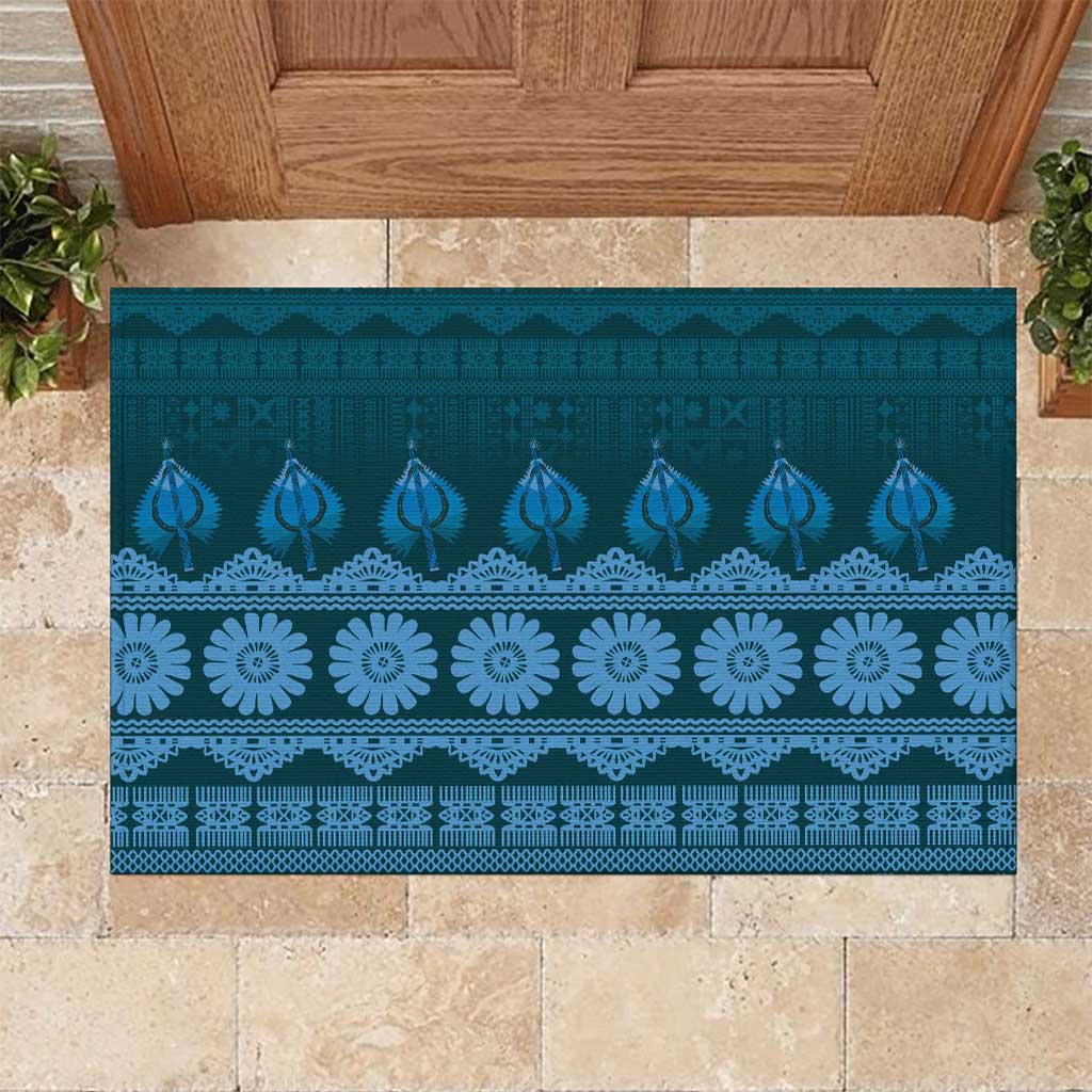 Bula Fiji Iri ni Meke Rubber Doormat Karakarawa Fijian Masi - Polynesian Pride
