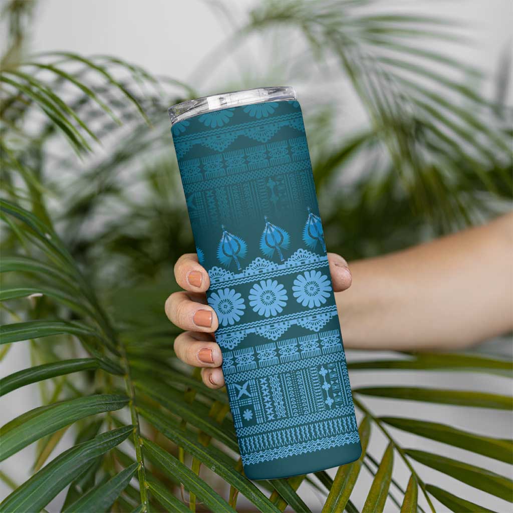 Bula Fiji Iri ni Meke Skinny Tumbler Karakarawa Fijian Masi - Polynesian Pride