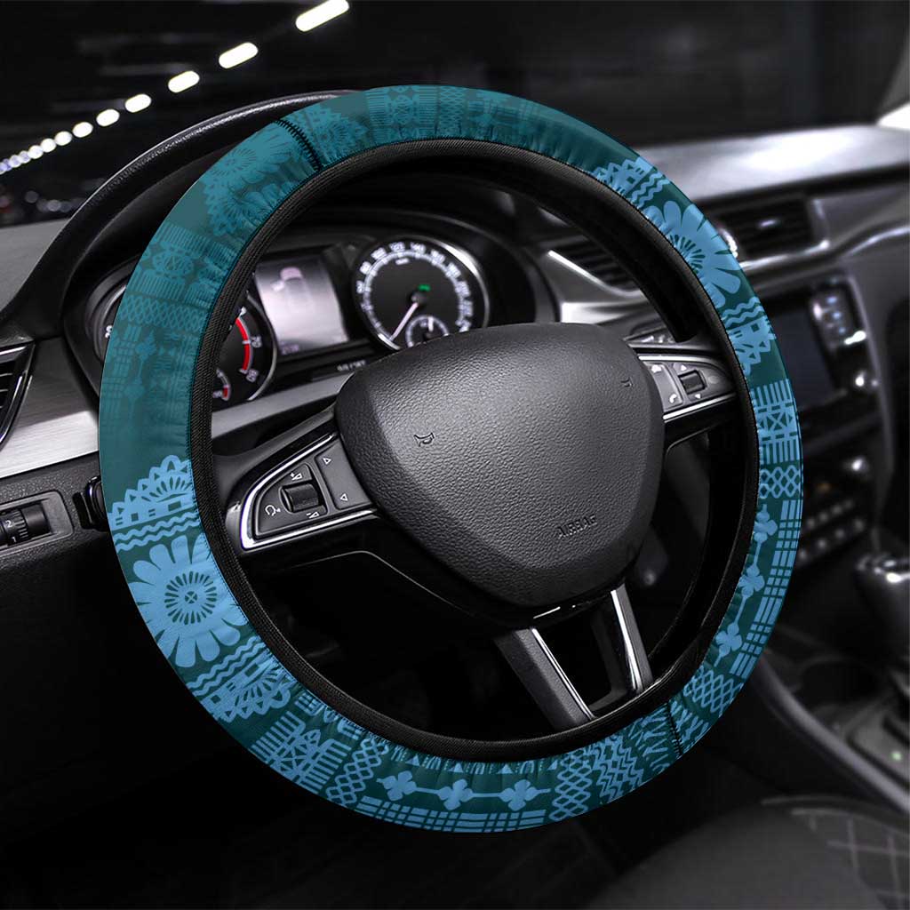 Bula Fiji Iri ni Meke Steering Wheel Cover Karakarawa Fijian Masi - Polynesian Pride