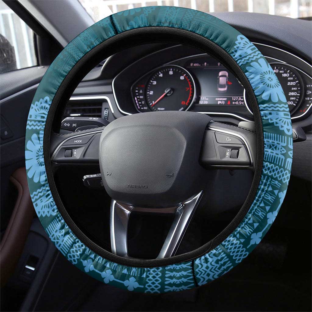 Bula Fiji Iri ni Meke Steering Wheel Cover Karakarawa Fijian Masi - Polynesian Pride