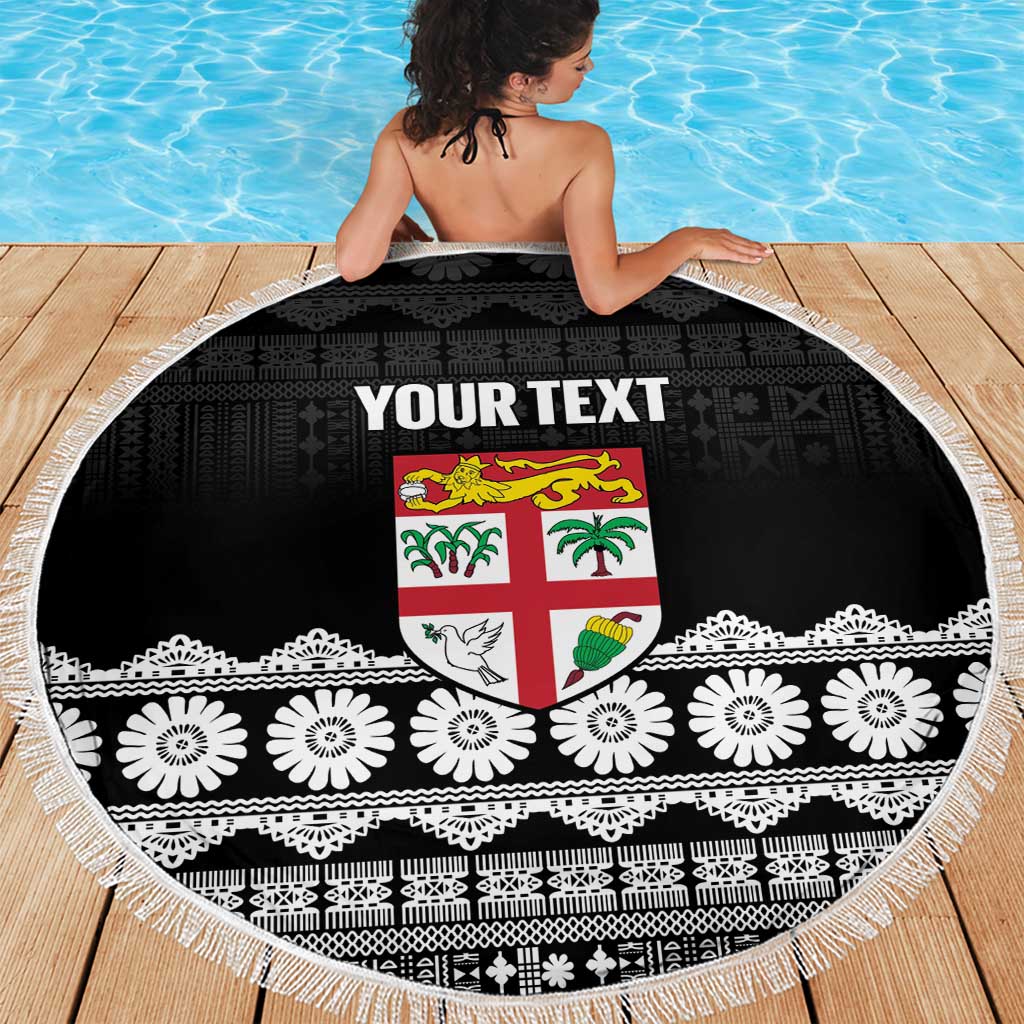 Fiji Tapa Rugby Custom Beach Blanket Go Fijiana - Polynesian Pride