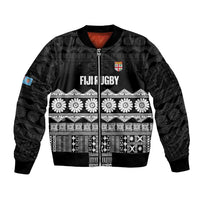 Fiji Tapa Rugby Custom Bomber Jacket Go Fijiana - Polynesian Pride