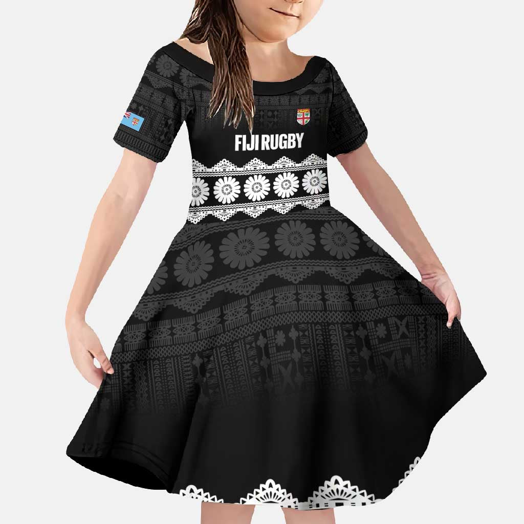 Fiji Tapa Rugby Custom Family Matching Mermaid Dress and Hawaiian Shirt Go Fijiana - Polynesian Pride