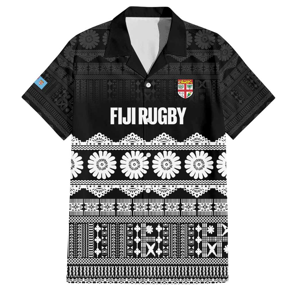 Fiji Tapa Rugby Custom Family Matching Short Sleeve Bodycon Dress and Hawaiian Shirt Go Fijiana - Polynesian Pride