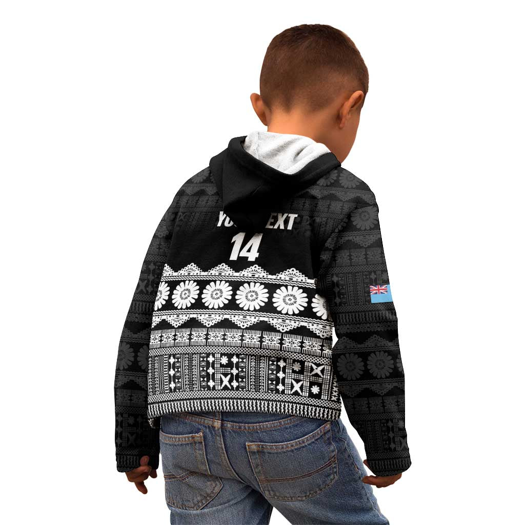 Fiji Tapa Rugby Custom Kid Hoodie Go Fijiana - Polynesian Pride