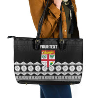 Fiji Tapa Rugby Custom Leather Tote Bag Go Fijiana - Polynesian Pride
