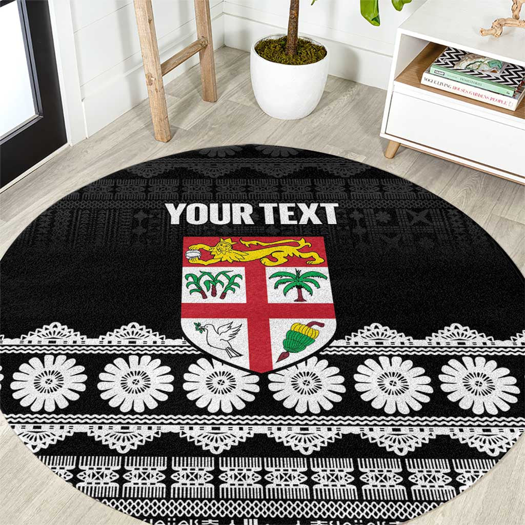 Fiji Tapa Rugby Custom Round Carpet Go Fijiana - Polynesian Pride