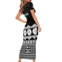 Fiji Tapa Rugby Custom Short Sleeve Bodycon Dress Go Fijiana - Polynesian Pride
