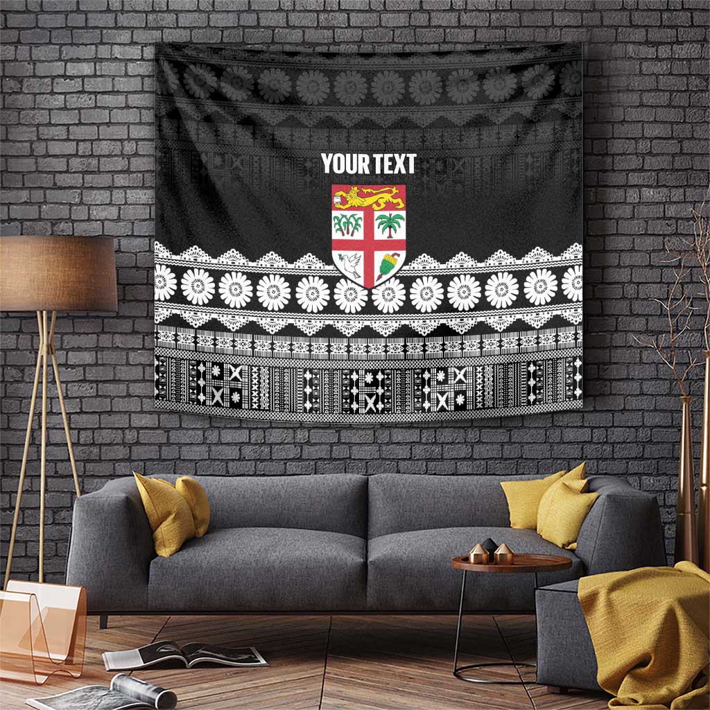 Fiji Tapa Rugby Custom Tapestry Go Fijiana - Polynesian Pride