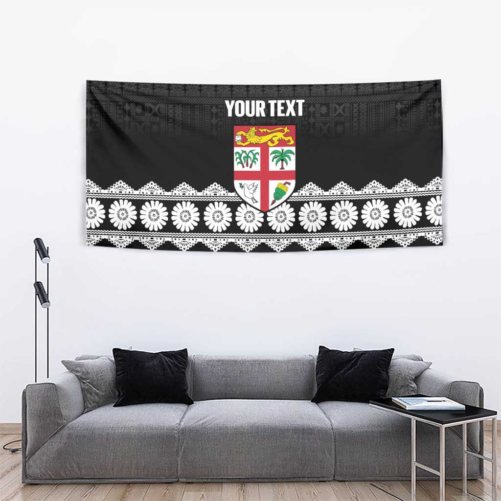 Fiji Tapa Rugby Custom Tapestry Go Fijiana - Polynesian Pride