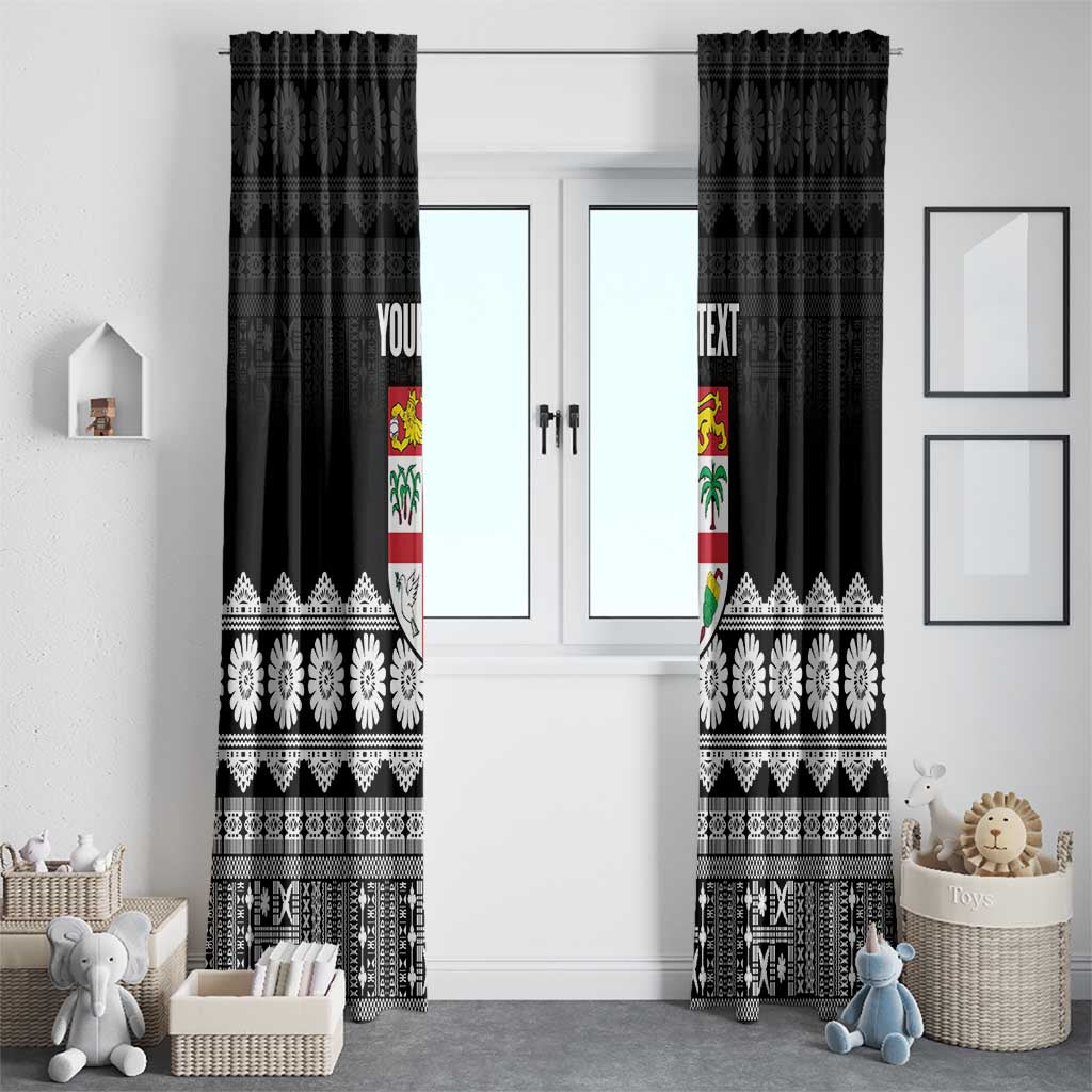 Fiji Tapa Rugby Custom Window Curtain Go Fijiana - Polynesian Pride