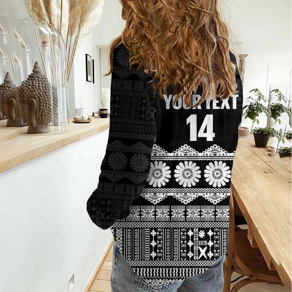 Fiji Tapa Rugby Custom Women Casual Shirt Go Fijiana - Polynesian Pride