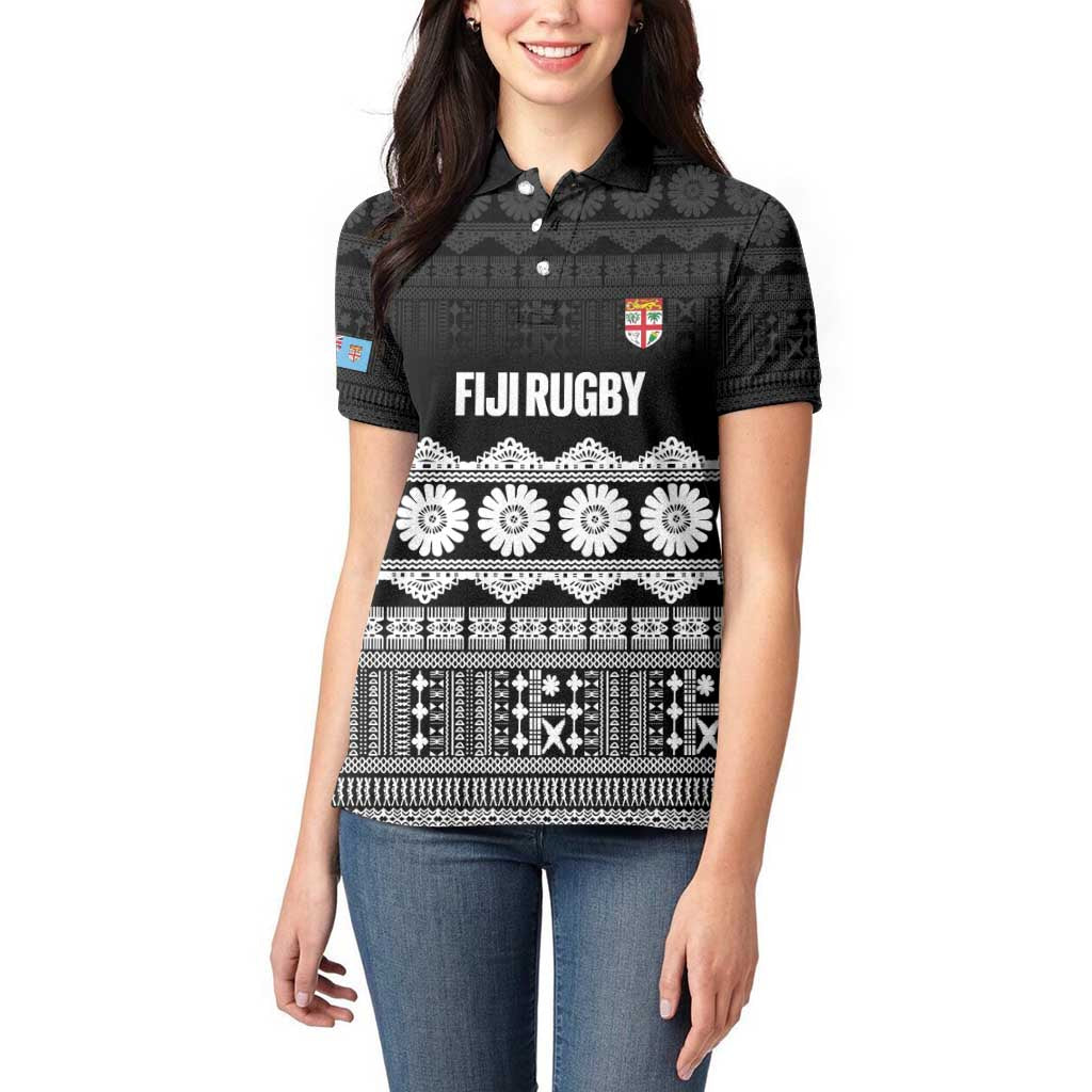 Fiji Tapa Rugby Custom Women Polo Shirt Go Fijiana - Polynesian Pride