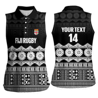 Fiji Tapa Rugby Custom Women Sleeveless Polo Shirt Go Fijiana - Polynesian Pride