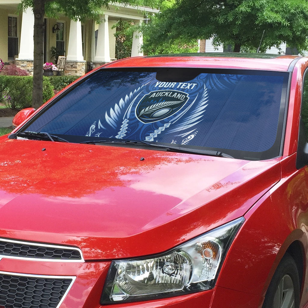 Auckland 2026 Rugby Custom Auto Sun Shade NZ Maori Silver Fern