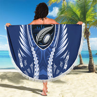 Auckland 2026 Rugby Custom Beach Blanket NZ Maori Silver Fern LT14 - Polynesian Pride