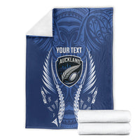 Auckland 2026 Rugby Custom Blanket NZ Maori Silver Fern