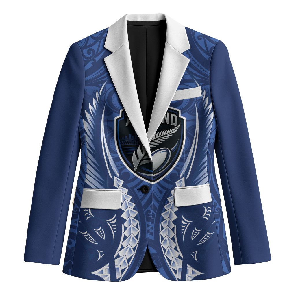 Auckland 2026 Rugby Custom Blazer NZ Maori Silver Fern LT14 Unisex Blue - Polynesian Pride