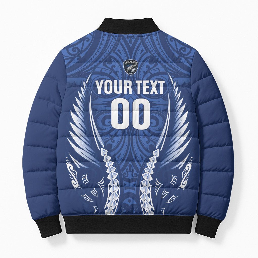 Auckland 2026 Rugby Custom Bomber Puffer Jacket NZ Maori Silver Fern LT14 - Polynesian Pride