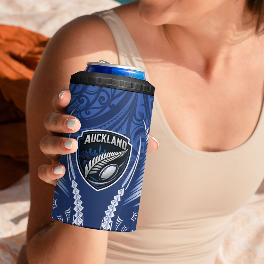 Auckland 2026 Rugby Custom 4 in 1 Can Cooler Tumbler NZ Maori Silver Fern
