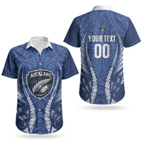 Auckland 2026 Rugby Custom Couples Matching Puletasi and Hawaiian Shirt NZ Maori Silver Fern LT14 - Polynesian Pride