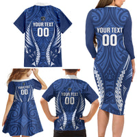 Auckland 2026 Rugby Custom Family Matching Long Sleeve Bodycon Dress and Hawaiian Shirt NZ Maori Silver Fern