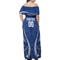 Auckland 2026 Rugby Custom Family Matching Off Shoulder Maxi Dress and Hawaiian Shirt NZ Maori Silver Fern