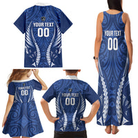 Auckland 2026 Rugby Custom Family Matching Tank Maxi Dress and Hawaiian Shirt NZ Maori Silver Fern